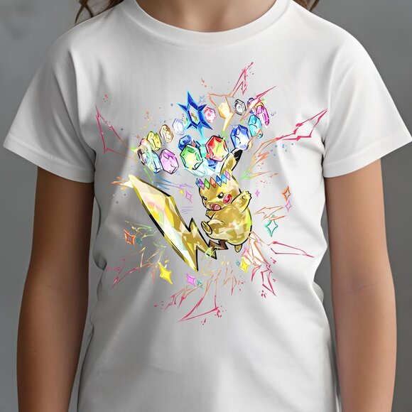 Pikachu Prismatic Inspired Fanart Kid Graphic T-shirt - Picture 4 of 4